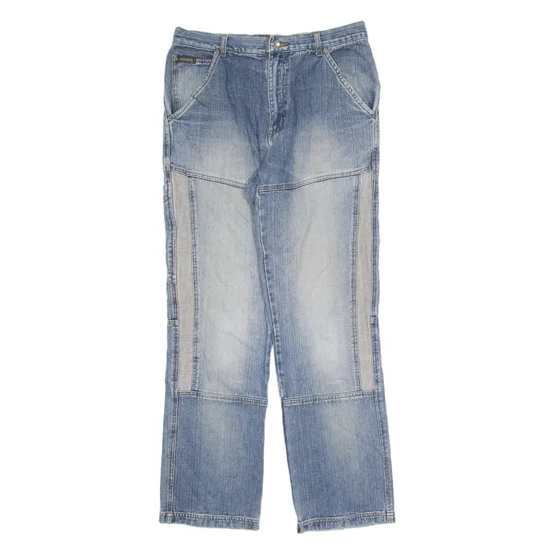 COYOTE Mens Jeans Blue Regular Straight Stone Wash W32 L32