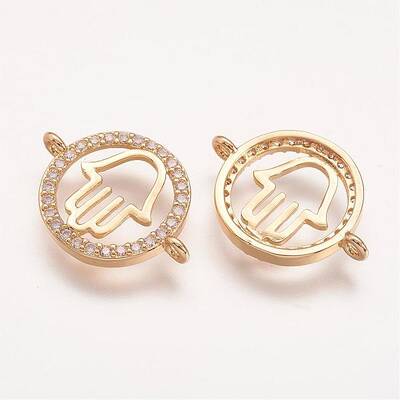 Brass Micro Pave Grade AAA Cubic Zirconia Links