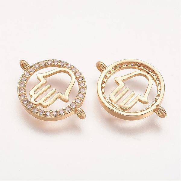Brass Micro Pave Grade AAA Cubic Zirconia Links