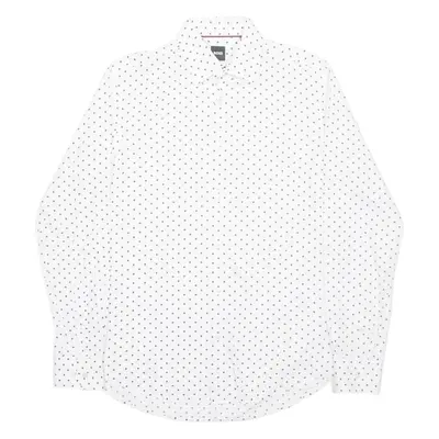BOSS Mens Shirt White Spotted Long Sleeve M