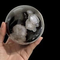[Crescent Cast] All Black Flower Agate  - Spheres, Towers - Embrace Grounding and Blossoming
