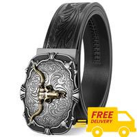 【FathersDayGift】Automatic Ratchet Western Belt Mens Cowboy Belts with Western Buckle Belt for Jeans Gifts Business Belt