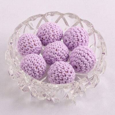 Handmade Woolen Macrame Wooden Pom Pom Ball Beads