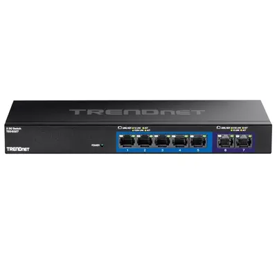TEG-S327 TRENDnet 5-Ports 10/100/1000Base-T RJ-45 GbE 2-Ports 2.5GBase-T RJ-45 GbE Wall-mountable Gigabit Ethernet Network Sw...