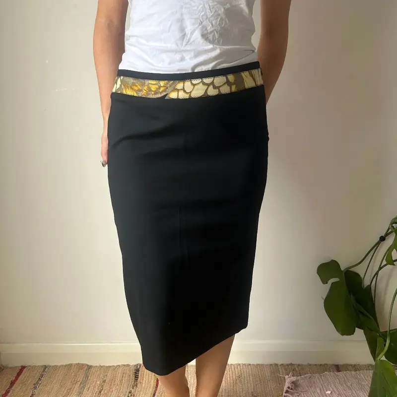 Just Cavalli Skirt - 31W UK 12 Black Polyester Blend