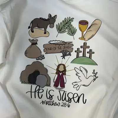 He is risen Easter crewneck or tshirt Tops Sweaters