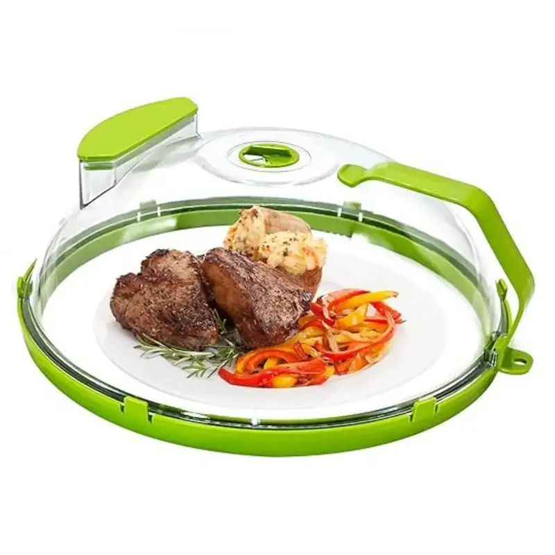12 Inch Plastic Microwave Splatter Cover with Handle Water Storage Box, Microwave Cover for Food, Adjustable Steam Vents Hole...
