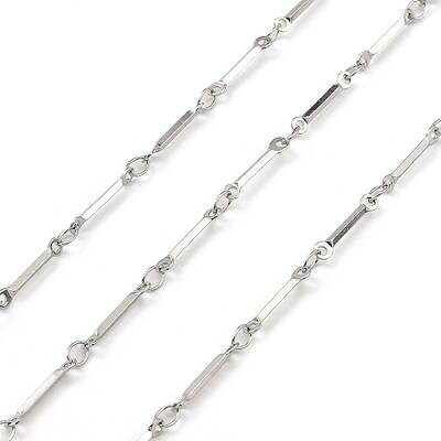 Tarnish Resistant 304 Stainless Steel Cuboid Link Chains