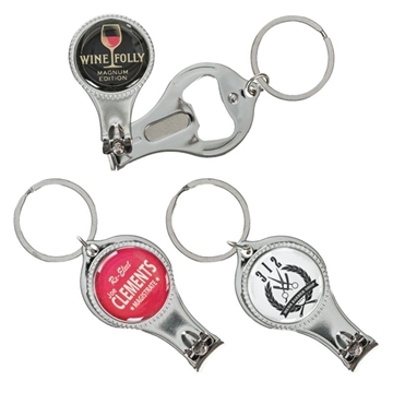 250 Custom Round Nail Clipper w/Bottle Opener Keyring - ...