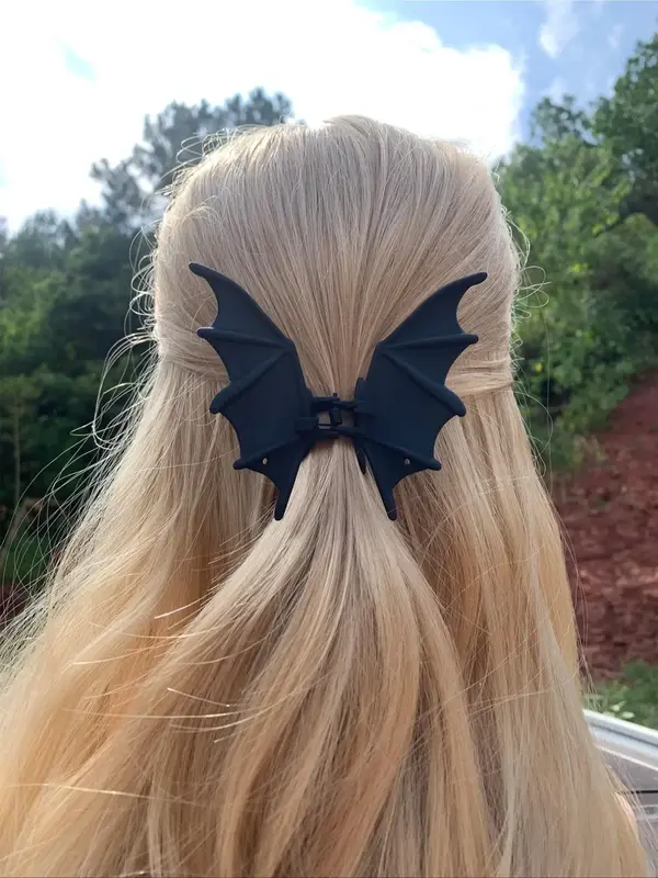 Bat Design Hair Claw, Punk Style Hair Accessories for Women & Girls, Halloween Themed Hair Accessories for Party, Daily Cloth...