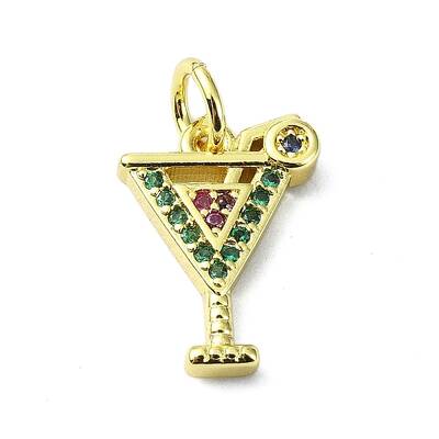 Brass Micro Pave Colorful Cubic Zirconia Pendants