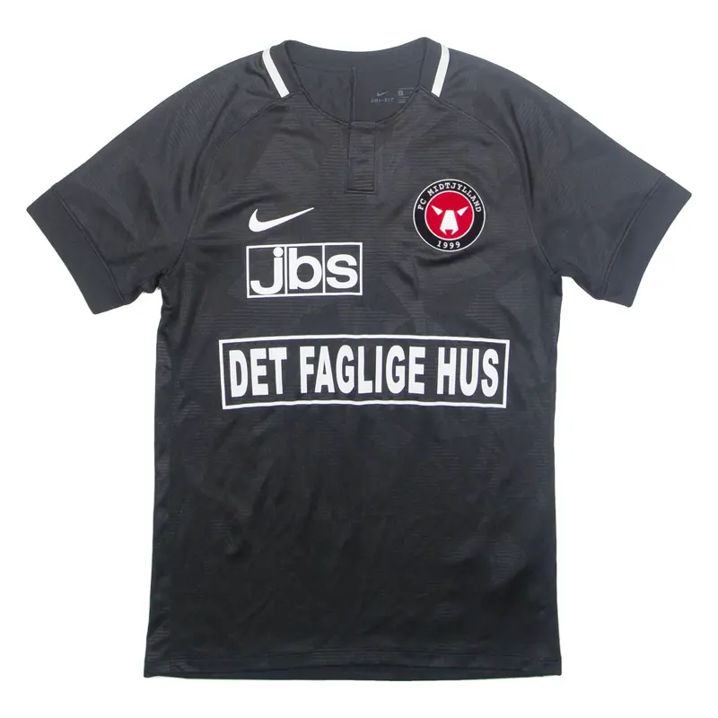 NIKE Fc Midtjylland Mens Football Shirt Jersey Black S