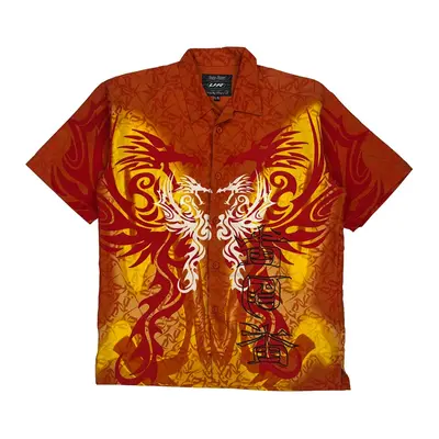 Phoenix Design Urban Rags Graphic Hawaiian Shirt - Large Red Polyester