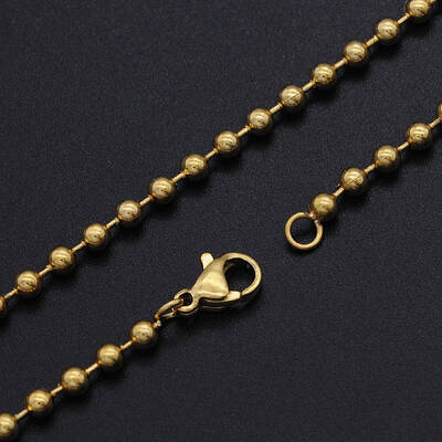 Ion Plating(IP) Unisex 304 Stainless Steel Ball Chain Necklaces