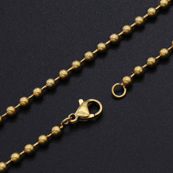 Ion Plating(IP) Unisex 304 Stainless Steel Ball Chain Necklaces