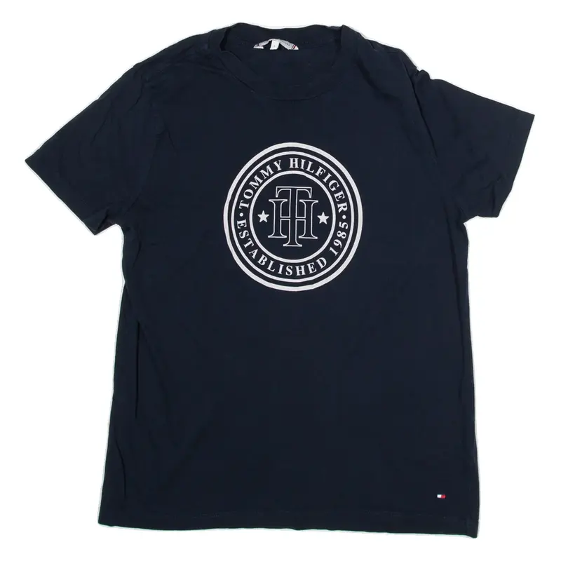 TOMMY HILFIGER Womens T-Shirt Blue 90s S