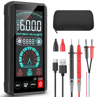 Digital Smart Multimeter Touch Screen USB Rechargeable Tester 6000 Counts Large Display with Capacitance Ac/Dc Voltmeter Resi...