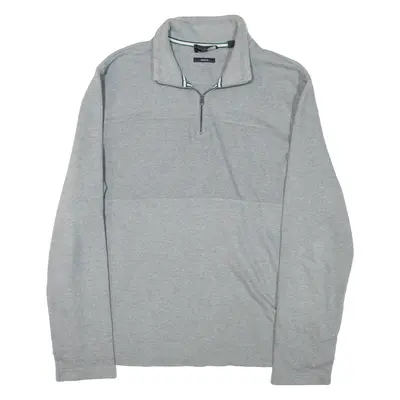 TED BAKER Mens Jumper Grey 1/4 Zip Tight Knit XL