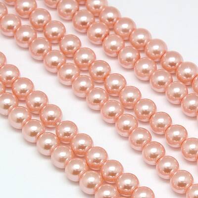 Eco-Friendly Dyed Glass Pearl Round Beads Strands
