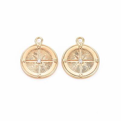 Brass Micro Pave Clear Cubic Zirconia Pendants