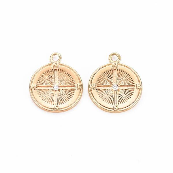 Brass Micro Pave Clear Cubic Zirconia Pendants