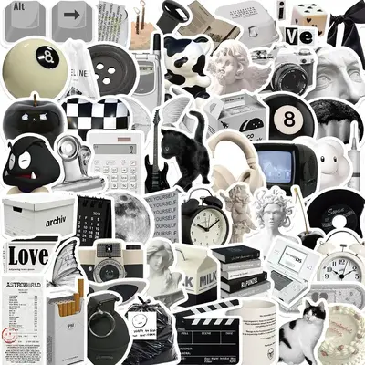 Y2K Style Car Stickers, 61pcs/set Waterproof Self Adhesive Decor Paper, Decor Sticker for Car, Gift Greeting Card, Water Bott...