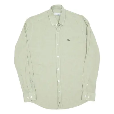 LACOSTE Mens Plain Shirt Green Long Sleeve S