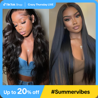 #Summervibes Arabella Hair Glueless 13x6 Ear to Ear Body Wave/Straight 180% 15A Raw Human Hair Wig Pure-Luxe V-Shaped Sidebur...