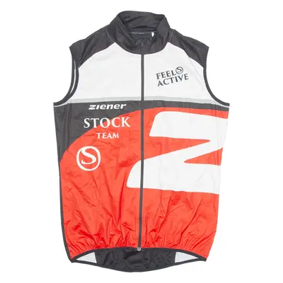 ZIENER Cycling Mens Jersey Red Sleeveless 1/4 Zip XL