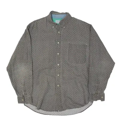 BUGLE BOY Shirt Brown Crazy Pattern Long Sleeve Mens M