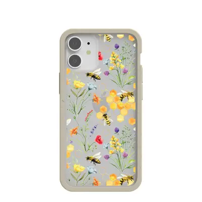 Clear Sweet Bees iPhone 12 Mini Case With London Fog Ridge