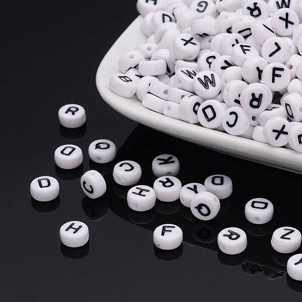 Acrylic Horizontal Hole Letter Beads