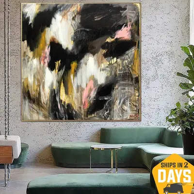 Original Abstract Brown Paintings on Canvas Modern Expressionist Art Oil Painting Textured Art Handmade Painting | NIGHT LIGH...