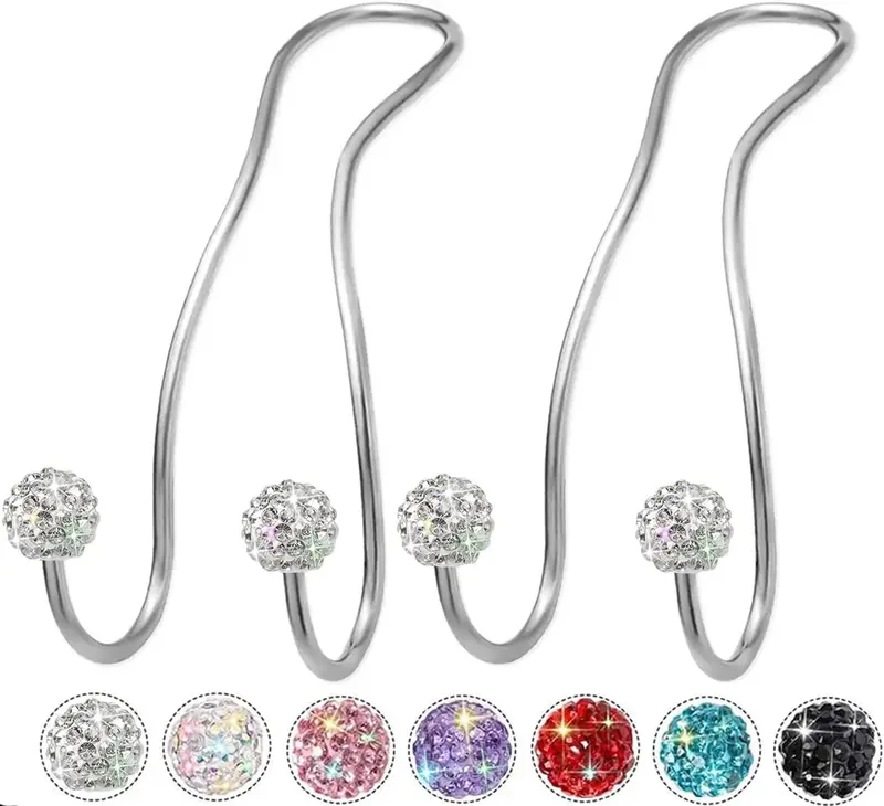 Bling Purse Hook for Car Headrest Hooks 2025 Upgraded Cute Car Purse Hooks Car Seat Hooks for Headrest Metal Car Bag Hooks Ca...