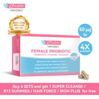 Gynable Female Probiotics for HPV & Odor, Tightening & Moistening - 30 Count (Pack of 1) with Organic Selenium, Vitamin C, Fo...