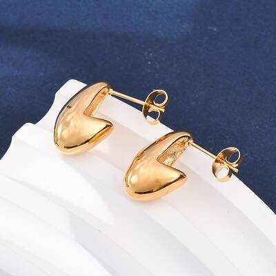 Ion Plating(IP) 304 Stainless Steel Twist Teardrop Stud Earrings for Women