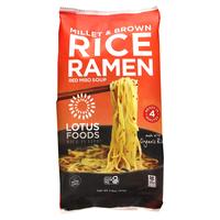 Lotus Foods Millet & Brown Rice Ramen, Red Miso Soup, 2.8 oz (80 g)