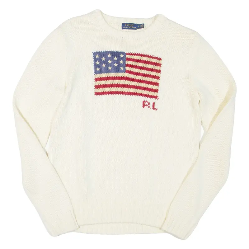 POLO SPORT RALPH LAUREN USA Womens Jumper Cream Tight Knit M