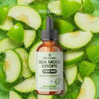 TrueSeaMoss Irish Sea Moss Drops – Apple Flavor – 5X Stronger Than Sea Moss Gel – With Bladderwrack, Burdock Root & Bla...