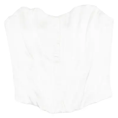 ZARA Womens Corset Shirt White Sleeveless Viscose M