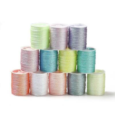 12 Rolls 12 Colors 6-Ply PET Polyester Cord