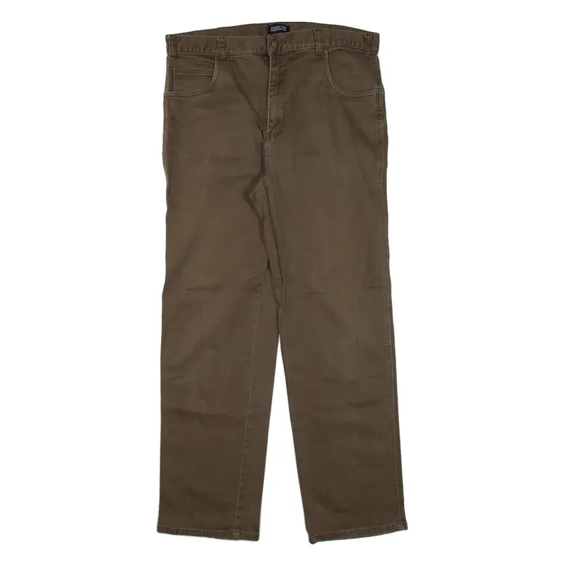 BABISTA Mens Trousers Brown Regular Straight 90s W34 L31