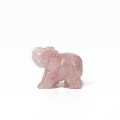 Natural Rose Quartz Elephant Decorations