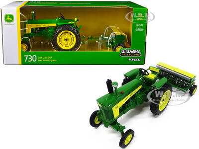 John Deere 730 Tractor Green with Grain Drill \