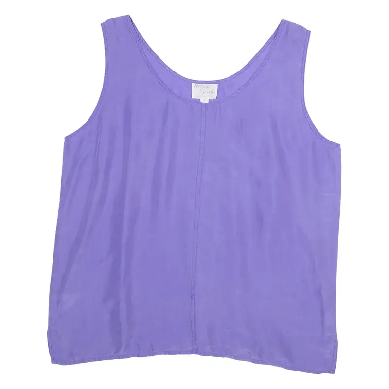 REINE SEIDE Womens Vests Top Purple Sleeveless Silk S