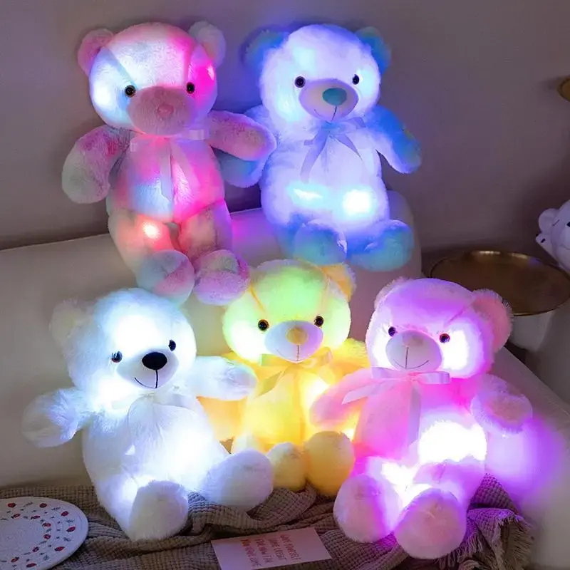 Glowing Bear Plush Toy, 1 Count Soft Bear Stuffed Doll with LED Light, Cute Animals Design Doll for Birthday Gift, Home Decor...