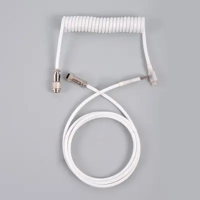 Custom Coiled USB C Cable for Gaming Keyboard, Double-Sleeved Mechanical Keyboard Cable with Detachable Aviator, USB A to Typ...