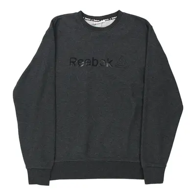 Reebok Spellout Sweatshirt - Medium Grey Cotton Blend