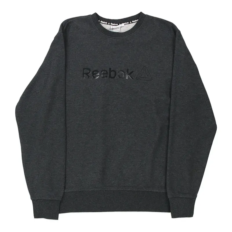 Reebok Spellout Sweatshirt - Medium Grey Cotton Blend