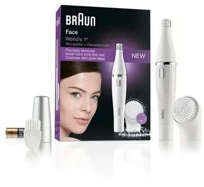 Braun Face 810 epilator with facial cleansing brush